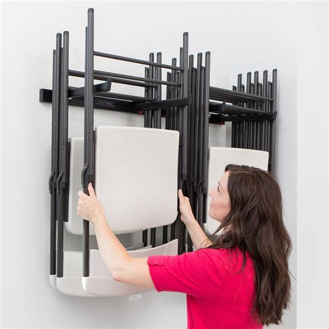 wall mounted folding chair rack